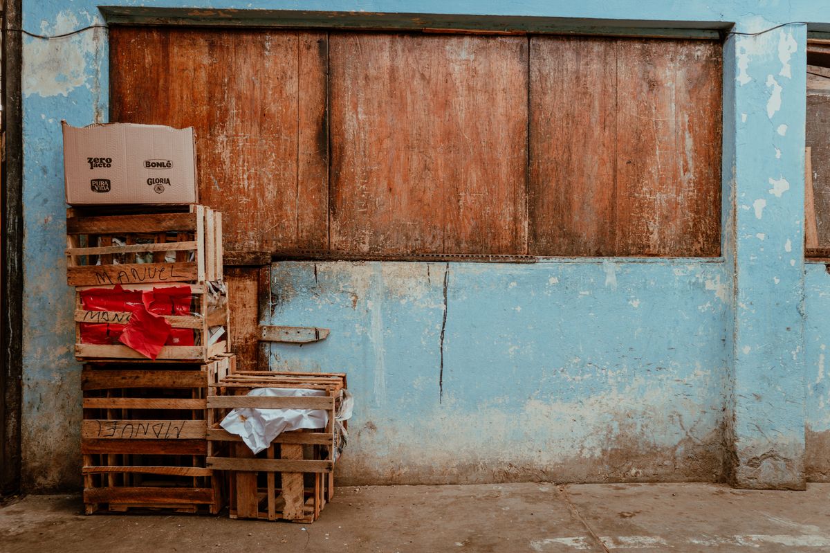 Cajas preparadas durante el vaciado
